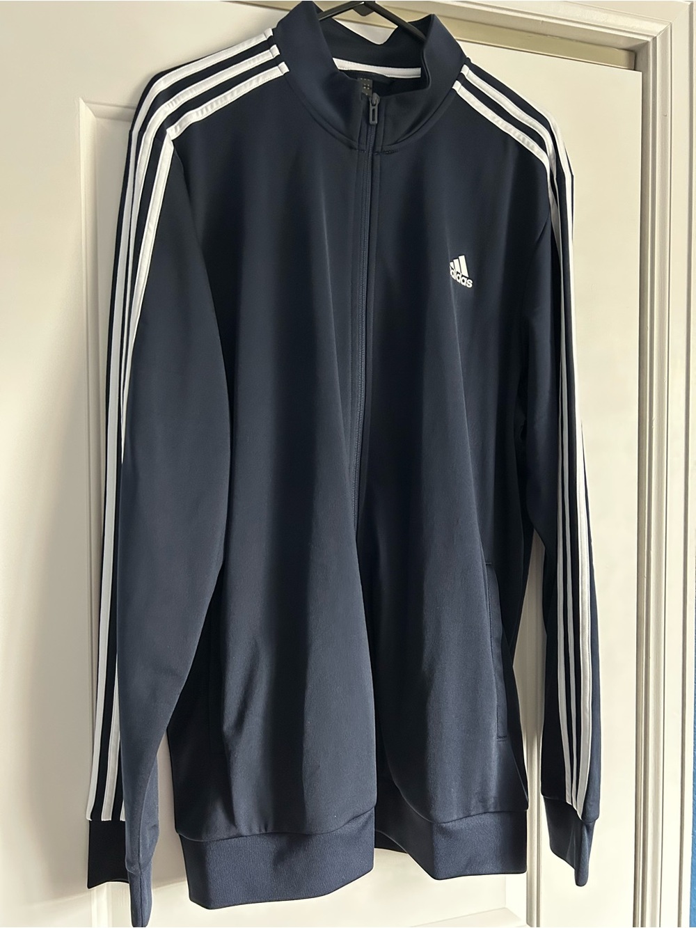 Mens adidas Black and White Zip-Up Jacket